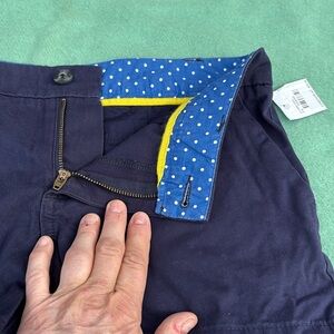 NWT Target Navy Blue Women's Khaki Short Shorts 4 Pockets Inside Waist Polka Dot